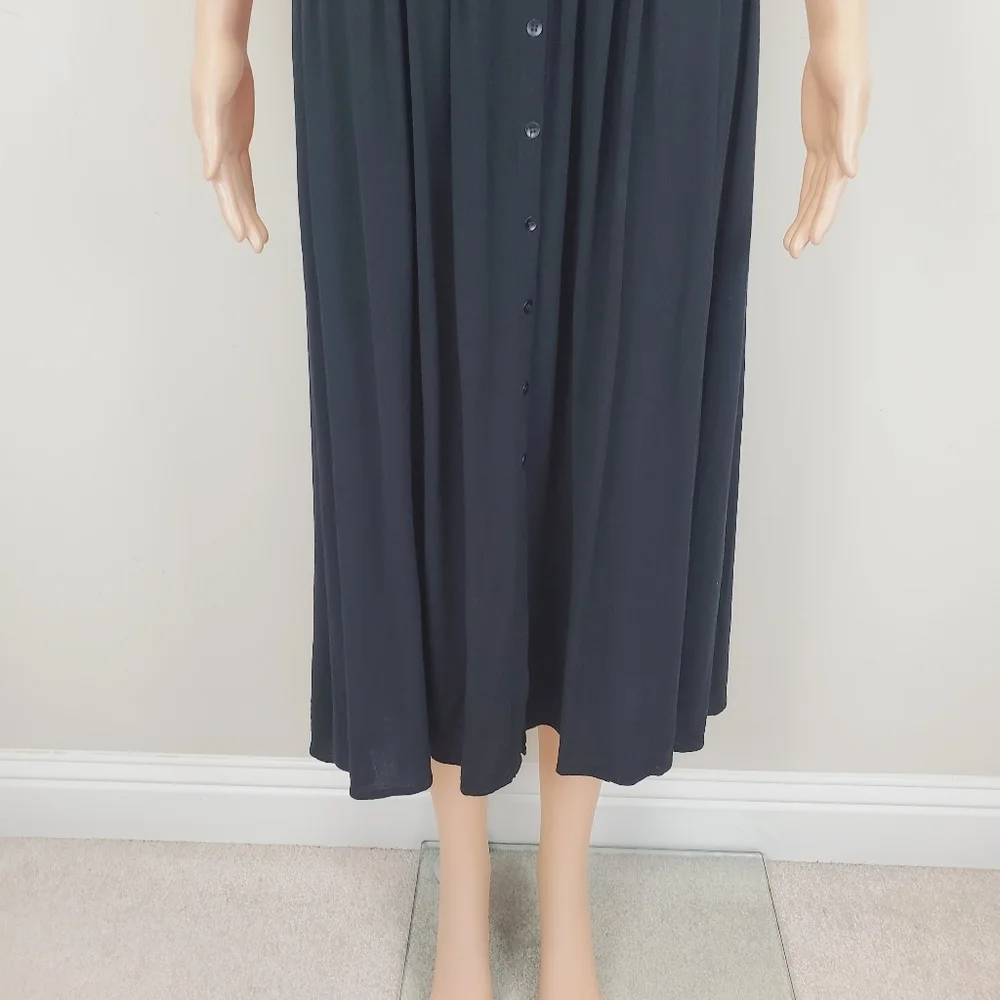 Fry Black Button Down Sleeveless Dress